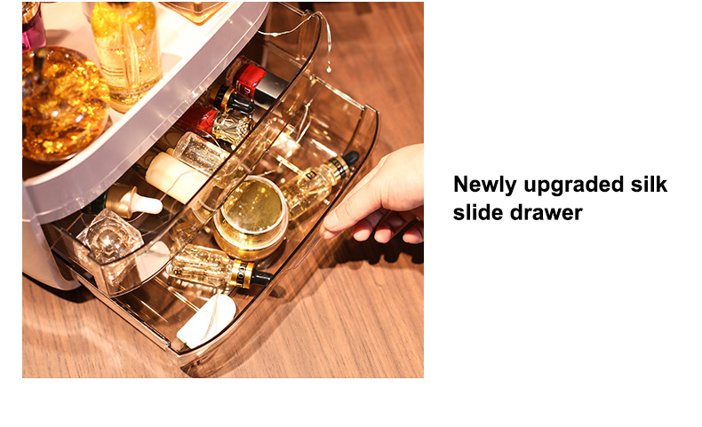 Storage box storage box Drawer storage box Cosmetic storage box Large-capacity desktop storage box Dust-proof skin care product storage box with cover