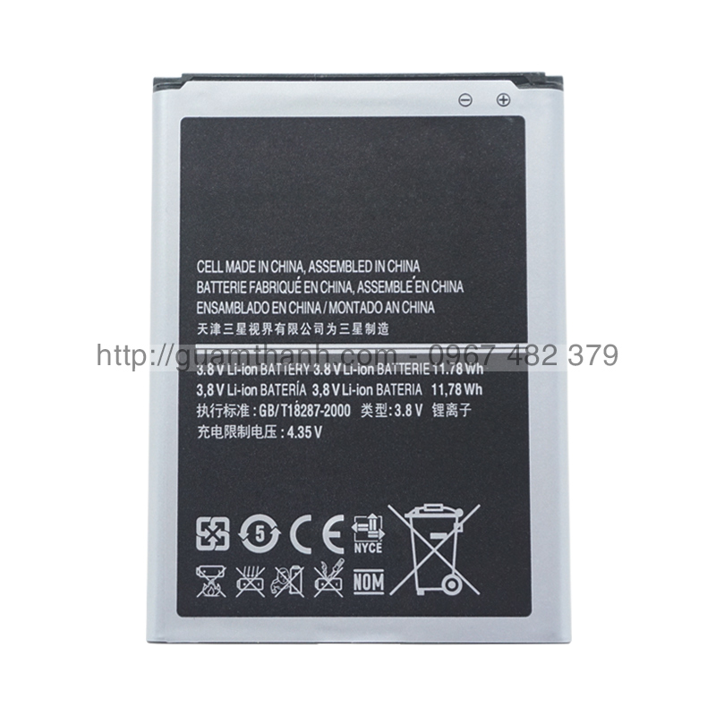Pin cho Samsung Galaxy Note 2 N7100 dung lượng 3100mAh