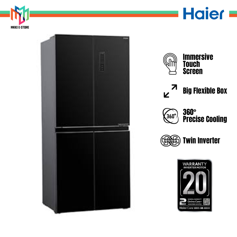 Haier HRF510 4Door Fridge 510L Refrigerator Twin Inverter Glass Door