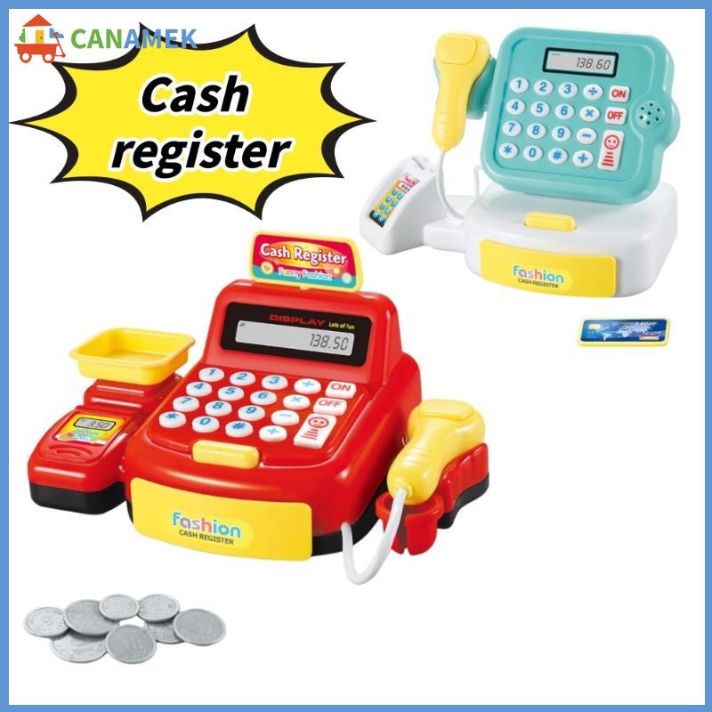 CANAMEK 1 Bộ ánh sáng và hiệu ứng âm thanh đồ chơi mô phỏng siêu thị tiền mặt đăng ký trò chơi điện tử giả vờ chơi nhà đồ chơi cho bé sinh nhật