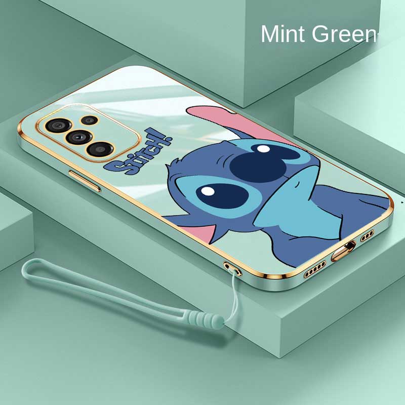 Samsung Galaxy A06 A16 Stylish Monster Stitch Glossy Plating Square Edges Case Exquisite Soft Casing Cover. 
