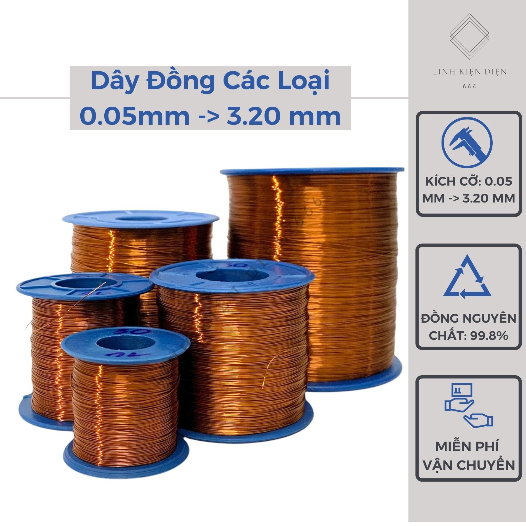 Dây đồng quấn biến áp 100 gram motor quạt máy hàn pin làm uốn cây bonsai trang sức handmade cuộn dây đồng cách điện câu mạch