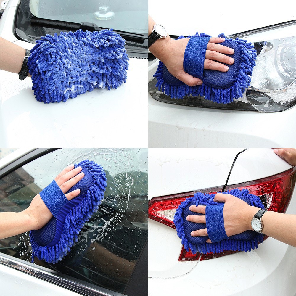 Miếng san hô rửa xe ô tô Microfiber mềm mịn (Màu sắc ngẫu nhiên)