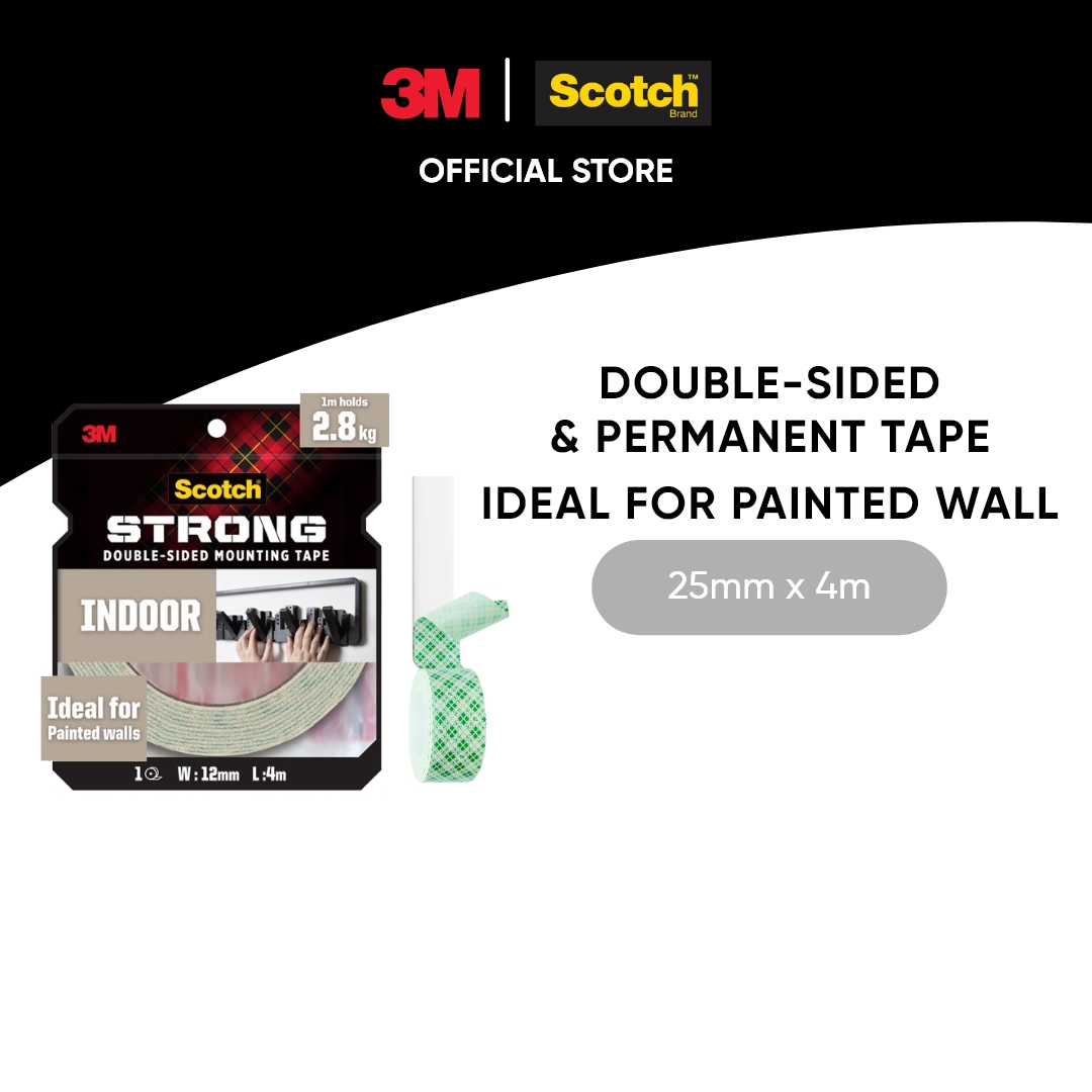 3M Scotch Indoor Double Sided Mounting Tape 25 mm x 1.5 m / 25 mm x 4