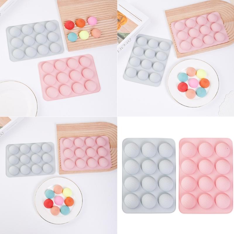 2pcs đa chức năng 12 khoang bóng gôn khuôn silicon dễ dàng phát hành cho món tráng miệng tự chế và dịp đặc biệt