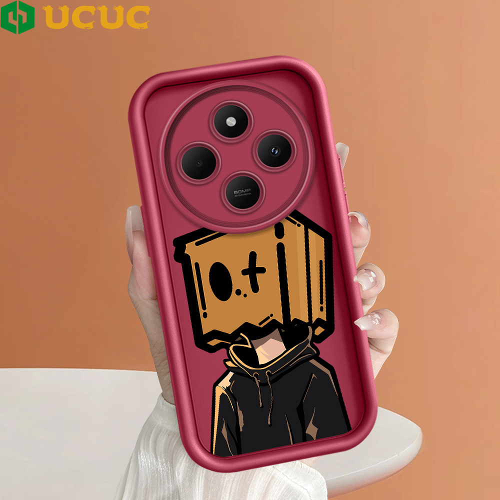 UCUC for Redmi 14C Xiaomi Poco C75 Back Cover Love Lonely Box Man Ladder Camera Soft Rubber Protection Phone Case. 