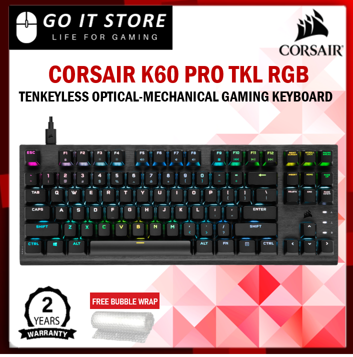 K60 PRO TKL RGB Tenkeyless Optical-Mechanical Gaming Keyboard — CORSAIR OPX  Switch — (NA)