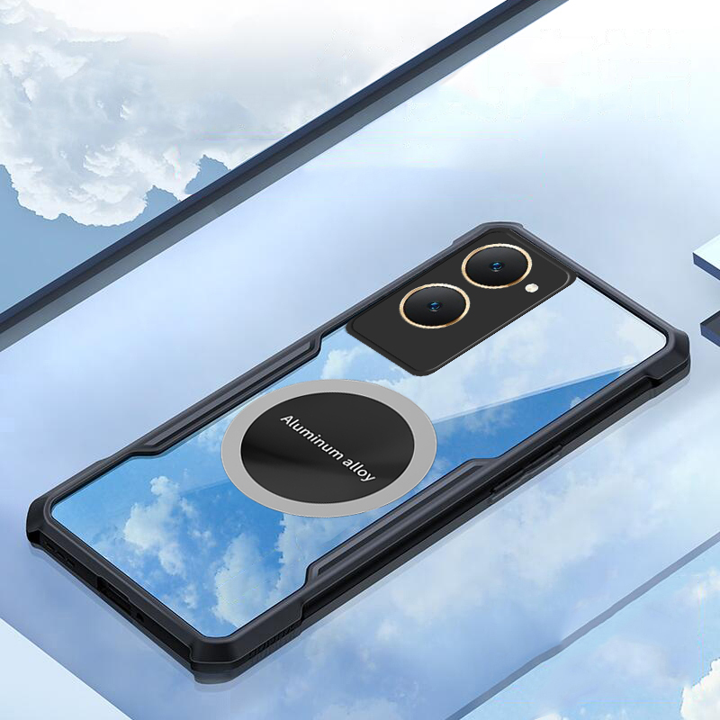 For Vivo Y18 Y38 Y28 Y03 Y18S Y100 Y200 Y17S Y15 Y15S Y15A Case Hard Clear Transparent Shockproof Car Holder Adsorb Hollow Out Ring Cover Vivo Y27 Y36 Y03 Y18 Y28 Y38 Y03 Y17 Y19 Y22 Y22S Y21 Y21S Back cover Phone cases.