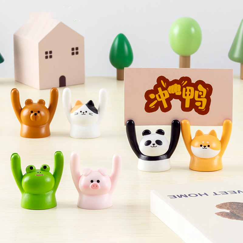 Cute Cartoon Animal Design Message Holder Clip Photo Stand Card Inspiring Desk Decoration Accessories Crafts Small Ornament SUNM. 