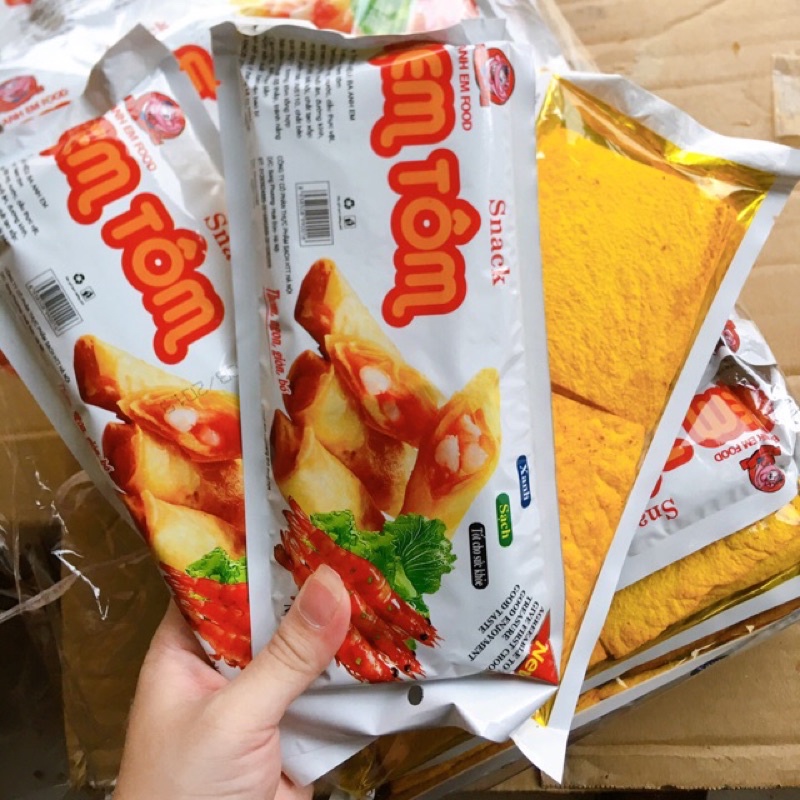 30 gói snack nem tôm siêu ngon. nem tôm ba anh em