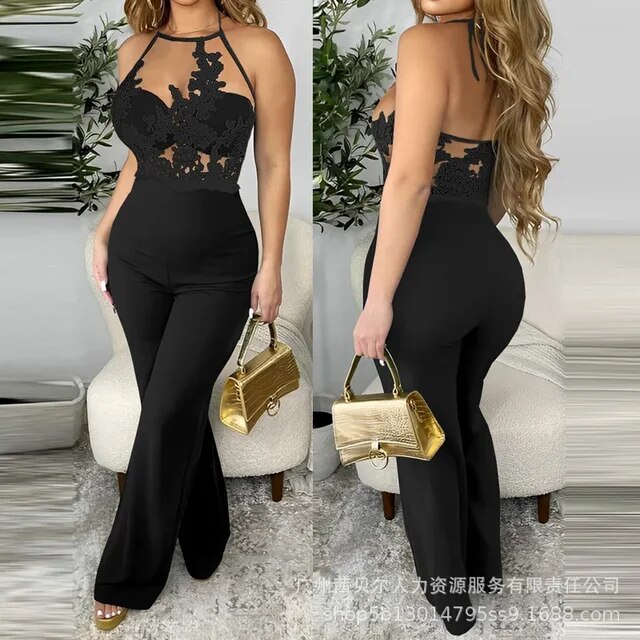 One Piece Sling Sleeveless Women Summer Jumpsuit Solid Overalls