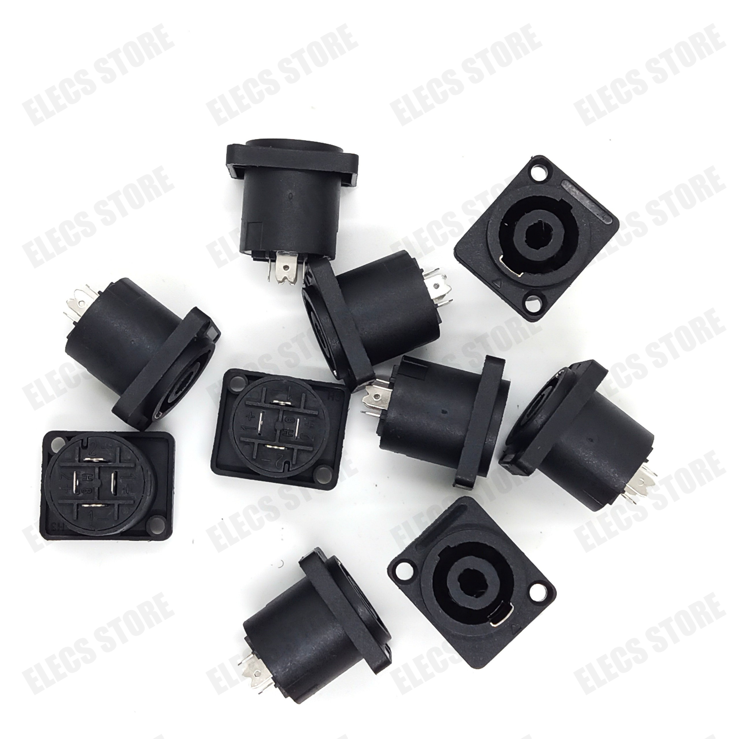 Speakon Speaker Jacks - Female - Square (10 Pieces)