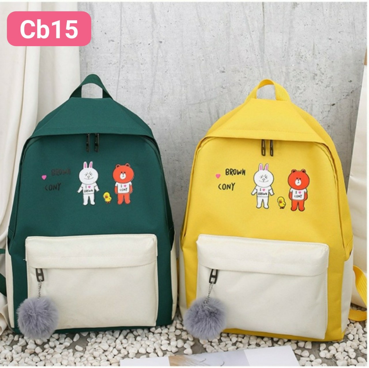 balo combo 4 món gấu dễ thương