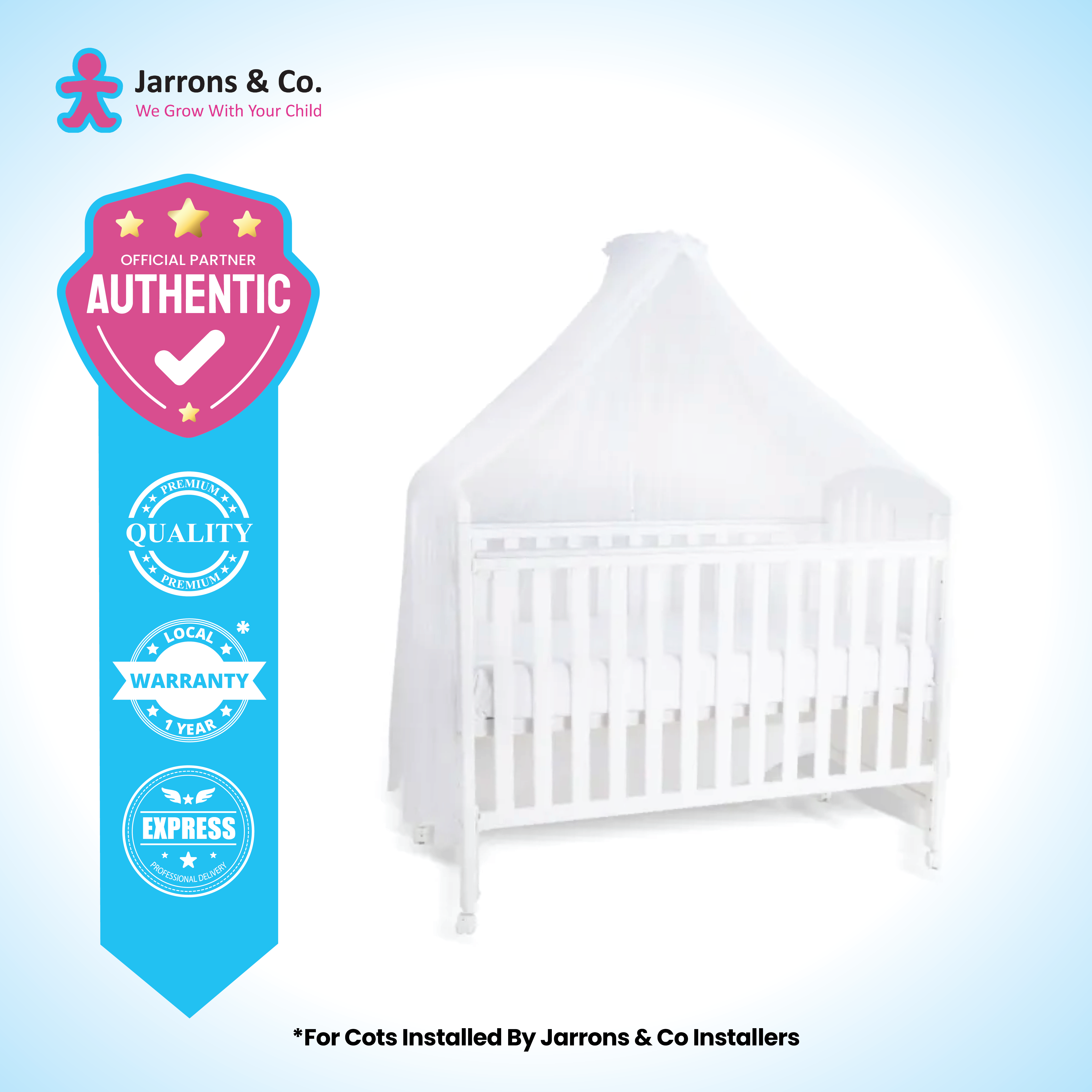 Jarrons Co] Happy Dream 4-in-1 Convertible Baby Cot (Free