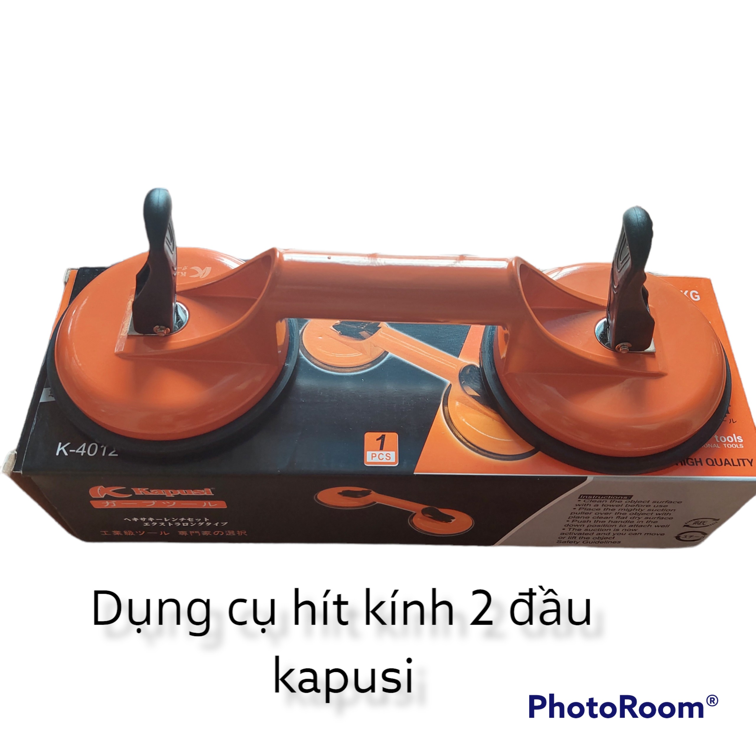 Hít kính/ hút kính/ hút gạch cầm tay 2 chấu cao cấp thương hiệu Kapusi , Dụng cụ hít kính gạch lên tới 100kg, chất liệu tay cầm bằng thép chắc chắc đế hít bằng cao su- Cửa Hàng Nam