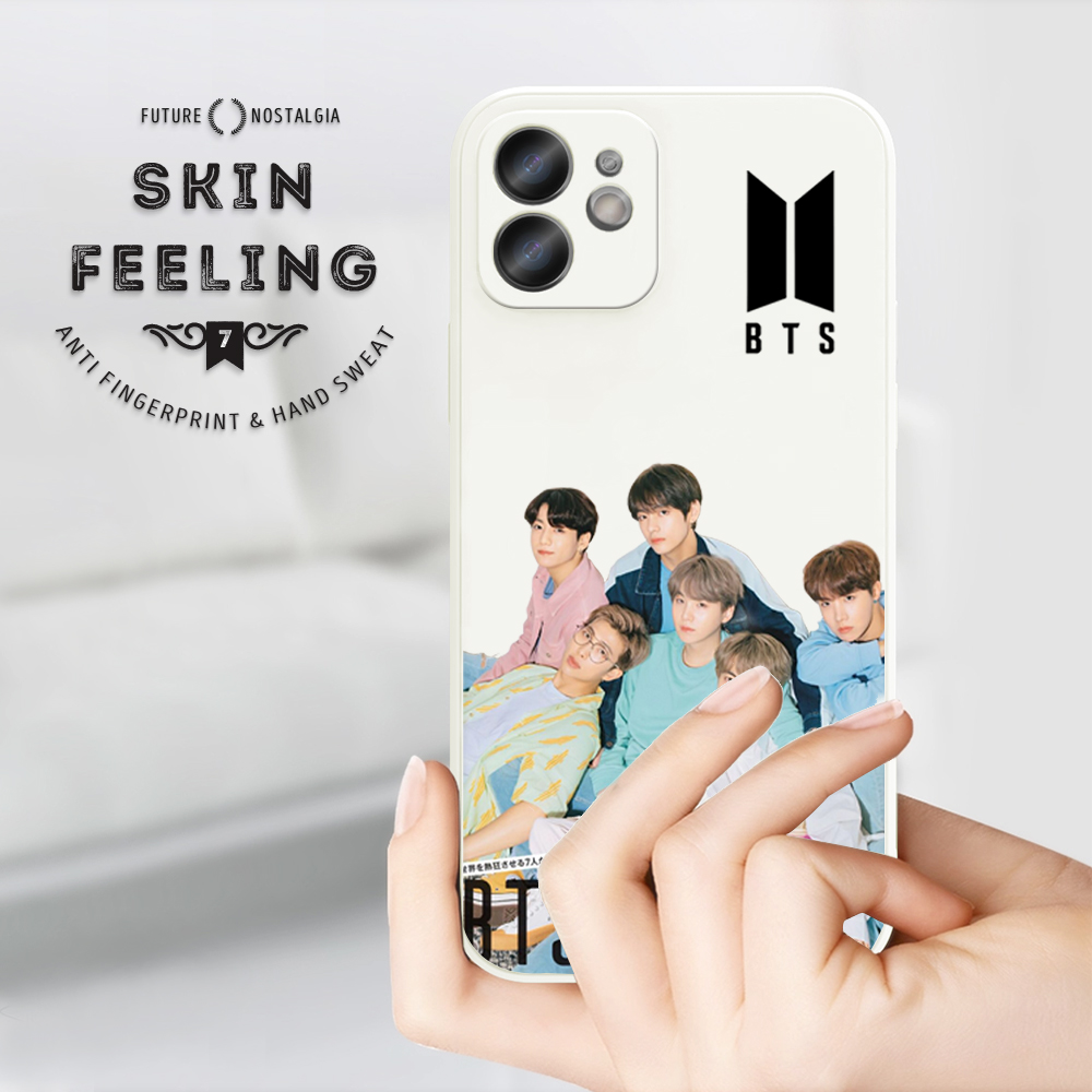 Hontinga for Tecno Pova 6 Pro 5G Back Cover Fashion Cool BTS Side Design Phone Case Square Soft Liquid Silicone Mobile Cover. 