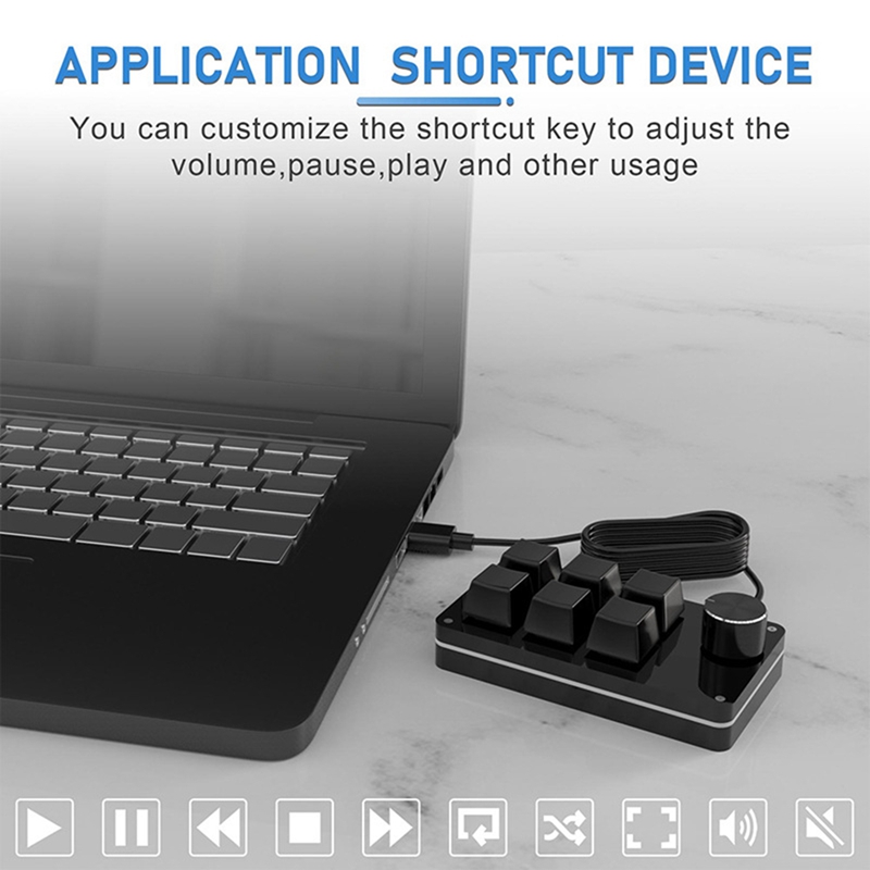 6 Keys USB Custom Mechanical Keyboard RGB Macro Keyboard Programming Macro Gaming Photoshop Keypad