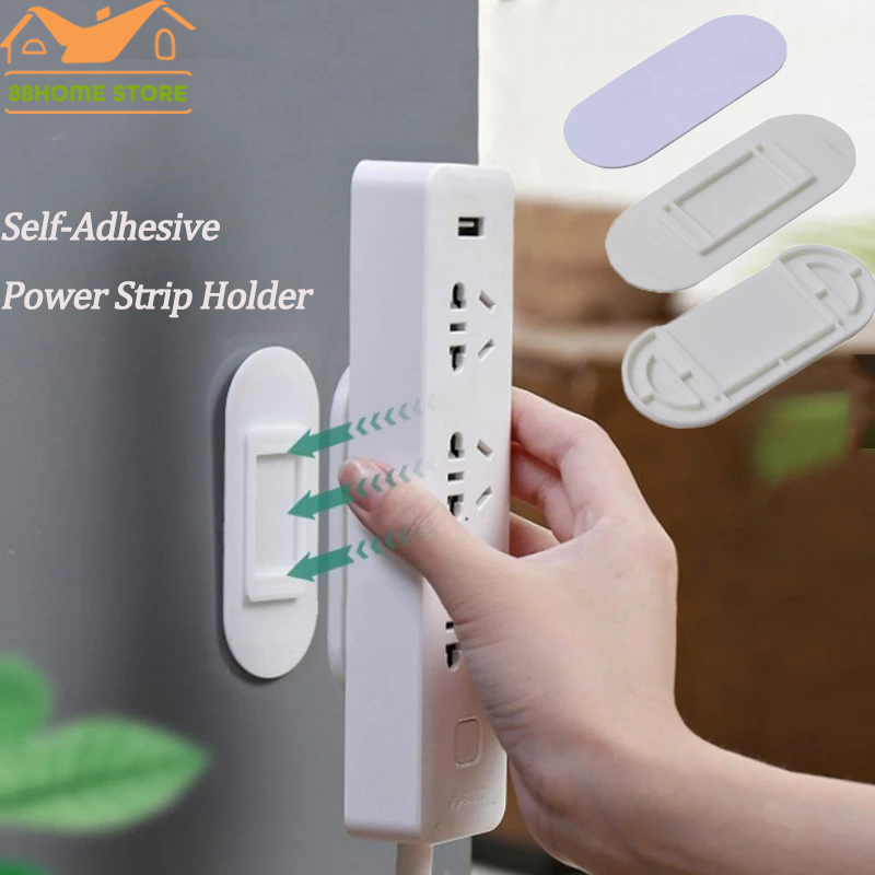 【 88 HomeStore】 1 Cái Dụng Cụ Cố Định Ổ Cắm Dây Điện Giá Đỡ Dây Điện Gắn Tường Tự Dính Liền Mạch Không Cần Đục Lỗ Gia Dụng