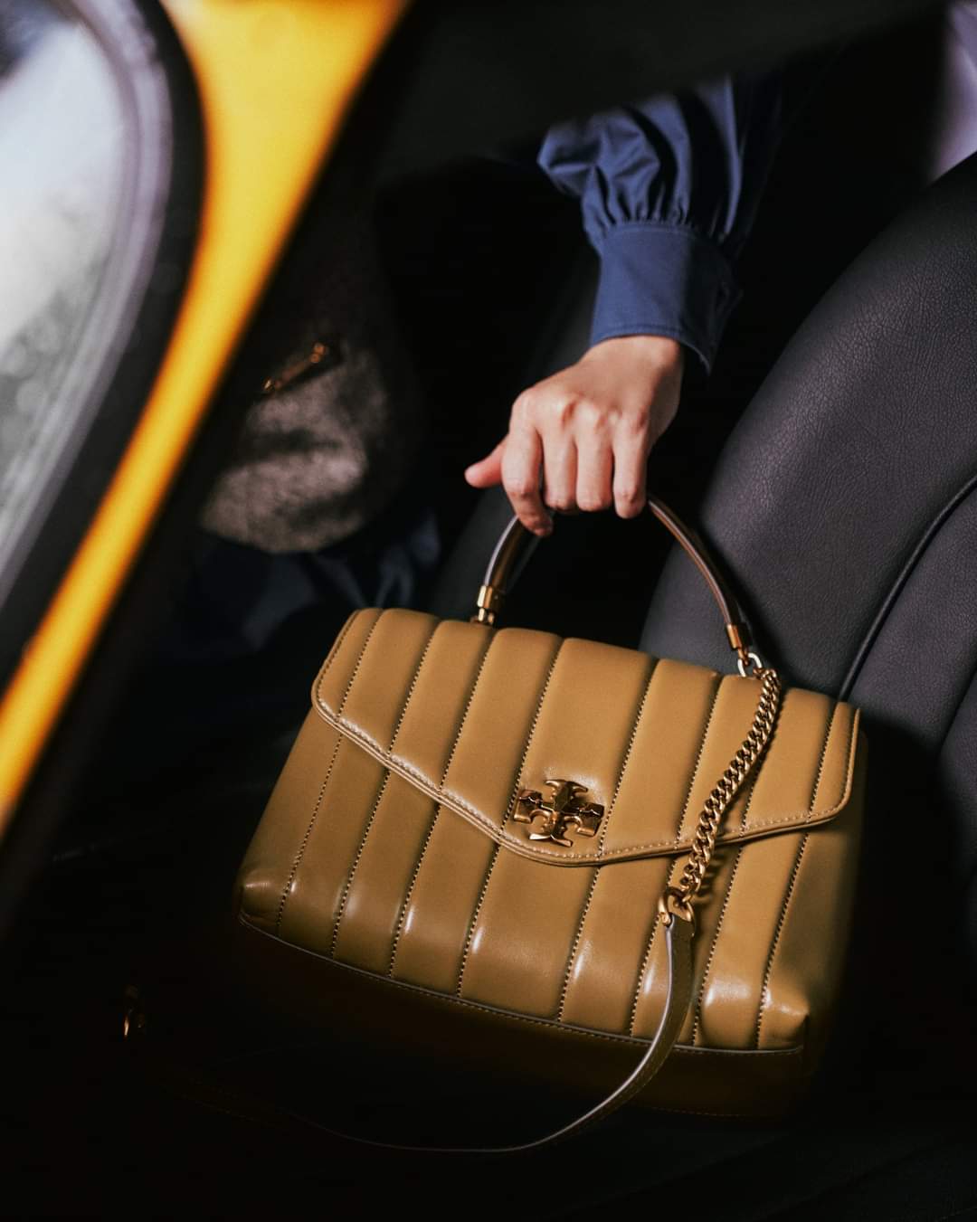 Original T.O.R.Y. B.U.R.C.H Kira Small Quilted Leather Satchel Bag