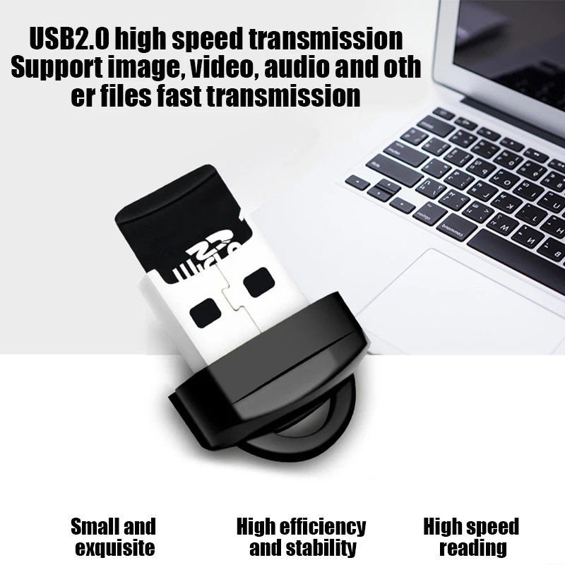Đầu Đọc Thẻ USB 2.0 Tốc Độ Cao Mini Bộ Chuyển Đổi Thẻ Nhớ TF Micro SD Cho Máy Tính...