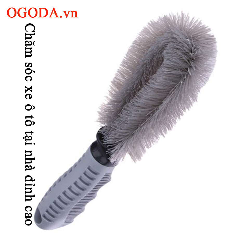 Chổi cọ, dụng cụ nhựa chà rửa mâm, bánh xe ô tô, xe hơi, xe tải, xe máy, xe tay ga siêu sạch _ RX16 (xám)