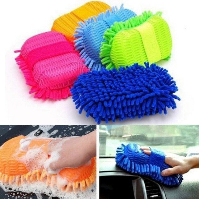 Miếng san hô rửa xe ô tô Microfiber mềm mịn (Màu sắc ngẫu nhiên)