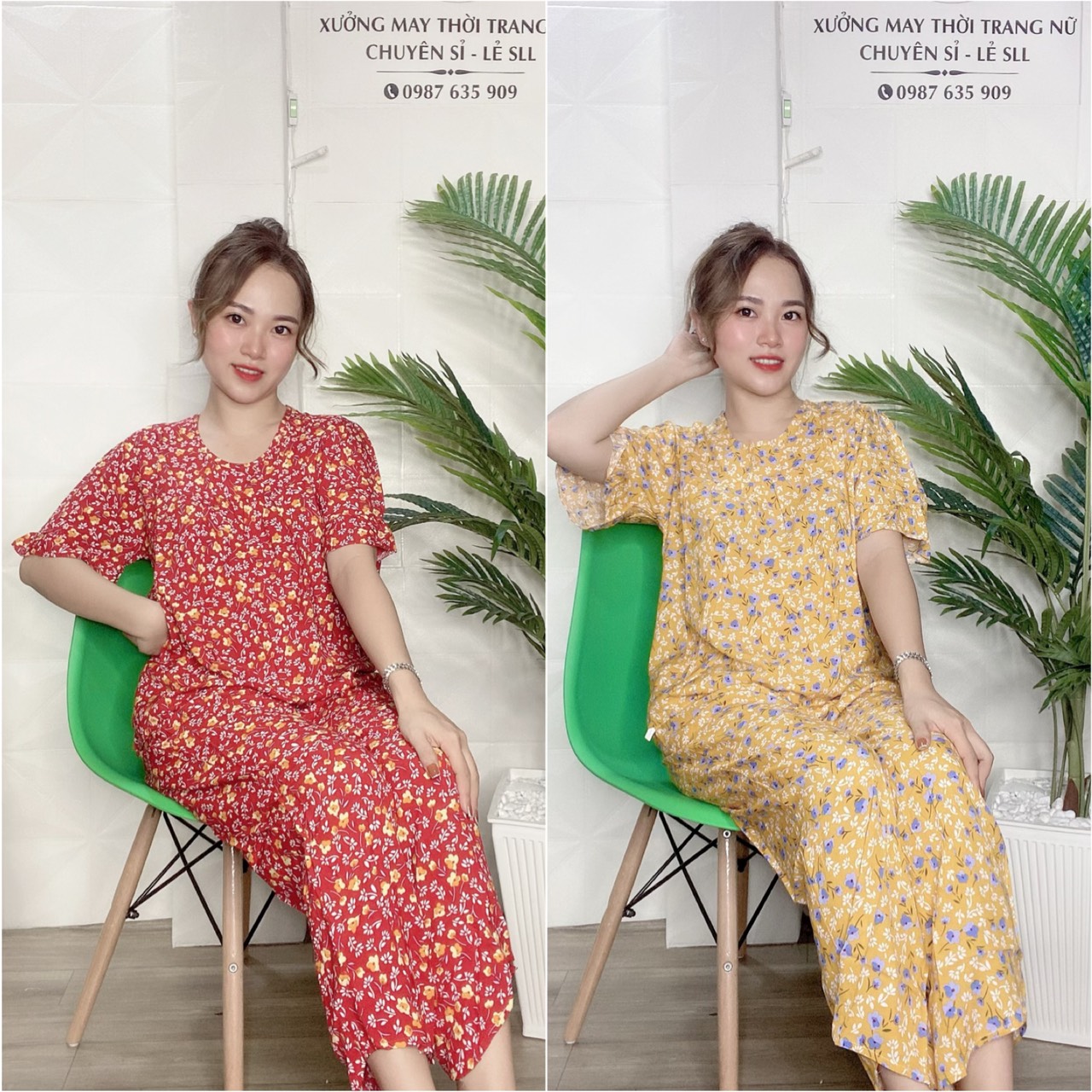 Bộ lanh mặc nhà, đồ bộ tole nữ, quần dài áo tay lỡ, họa tiết hoa nhí [CÓ SIZE] – TLD63