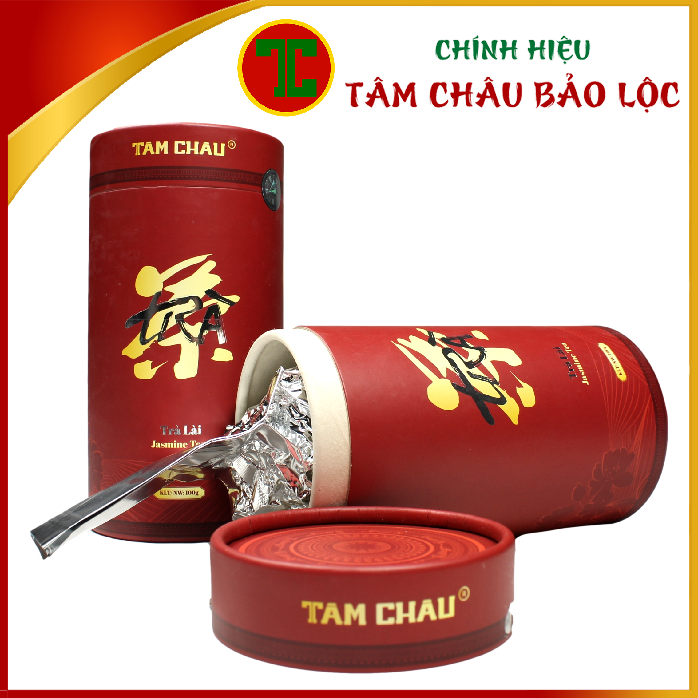[TÂM CHÂU] Trà Lài Lon Giấy Đỏ 100G Cao Cấp