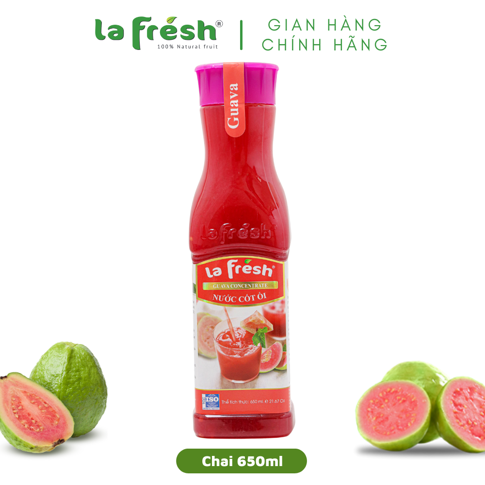 Nước Cốt Ổi Lafresh Đà Lạt Chai 650ml - Ổi nguyên chất Đà Lạt