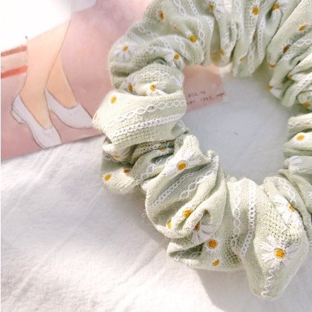Cột tóc vải voan/lụa hoa The little Bownie Scrunchies