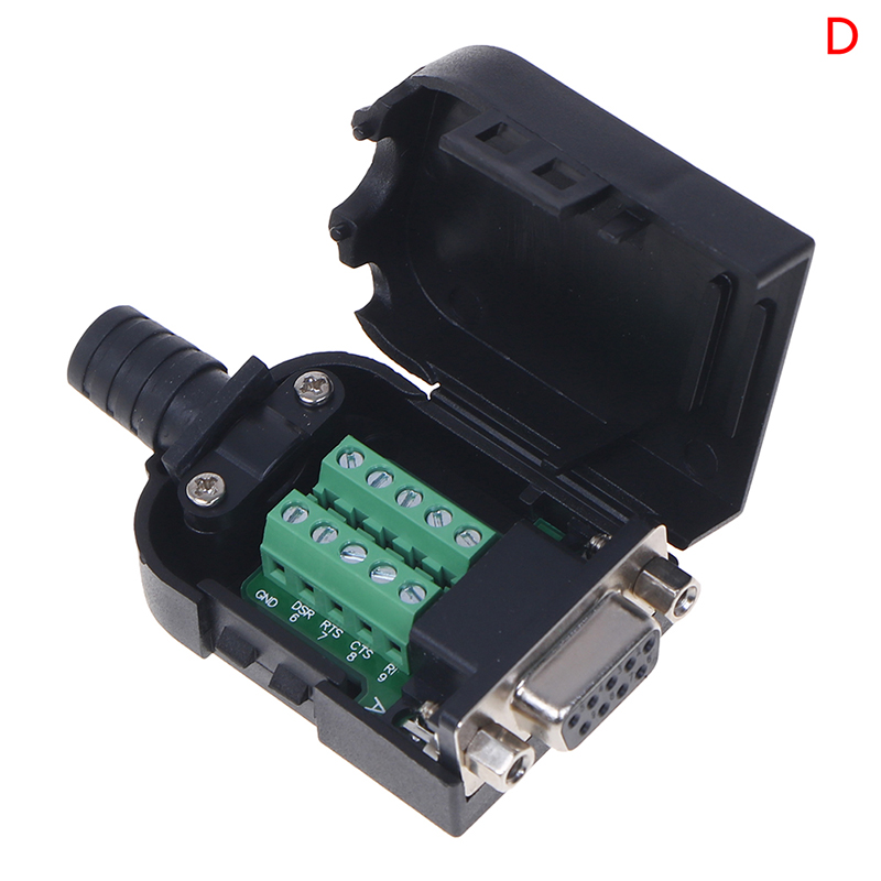 DB9 Connector Male Female 9 Pin Plug Wire Sleeve RS232 RS485 Breakout Terminals BYJ. 