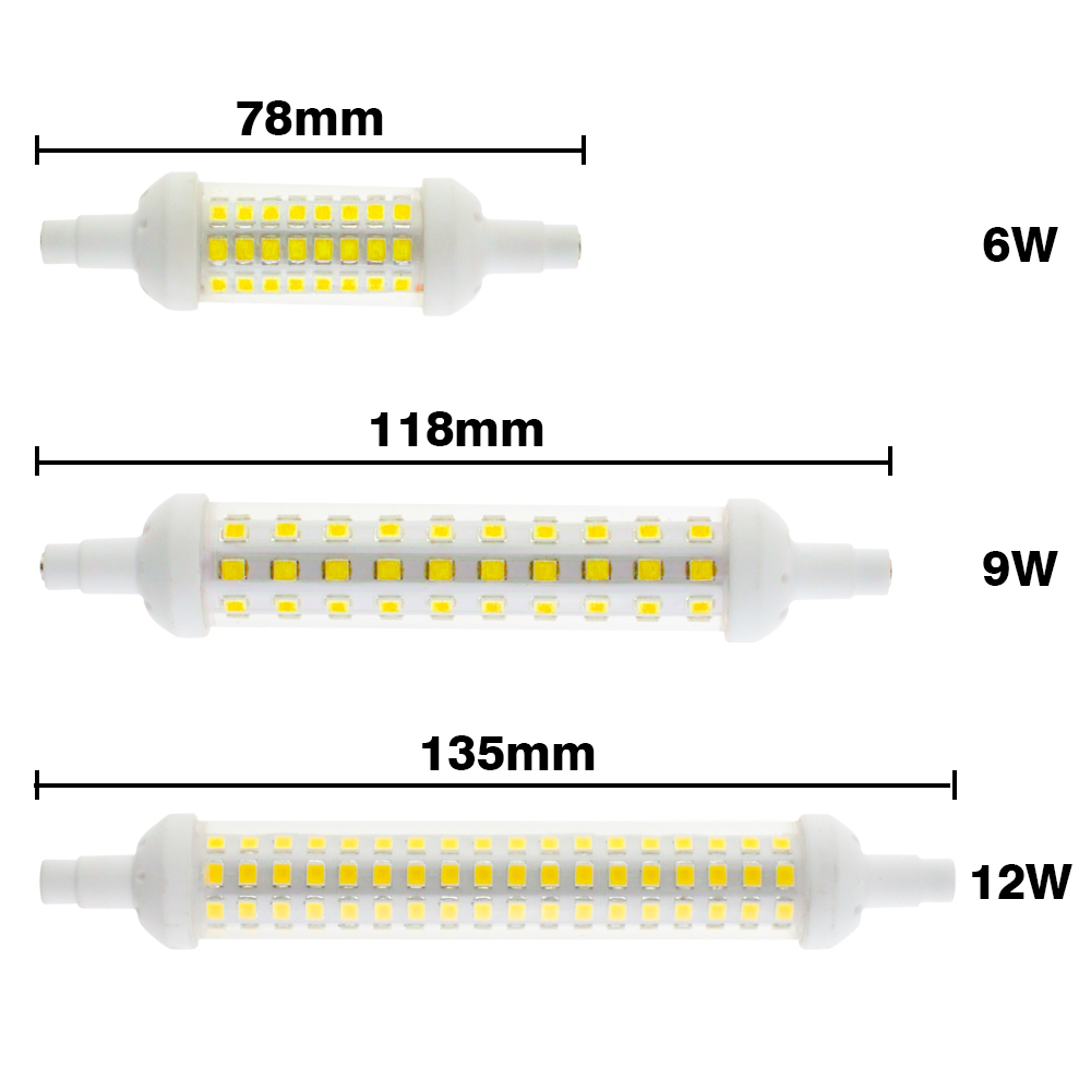 【TopazTrove】KARWEN LED Lamp R7S 6w 9w 12w SMD 2835 78mm 118mm 135mm LED ...
