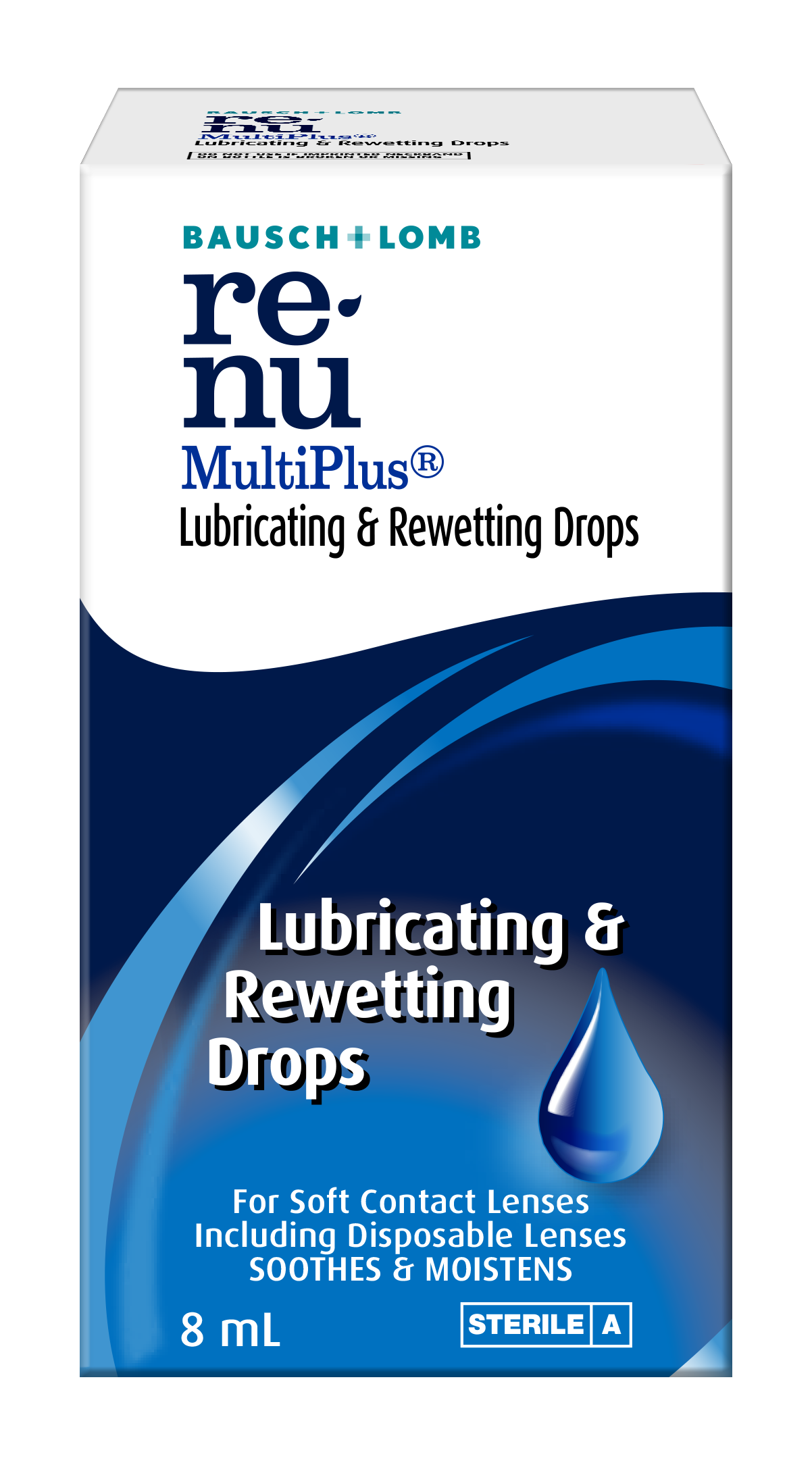 Renu Multiplus Lubricating & Rewetting Drops (8ml) X 2 Pack 16ml eye