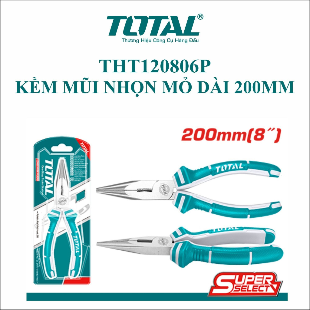 Kềm mũi nhọn mỏ dài 8inch total / tht120806p