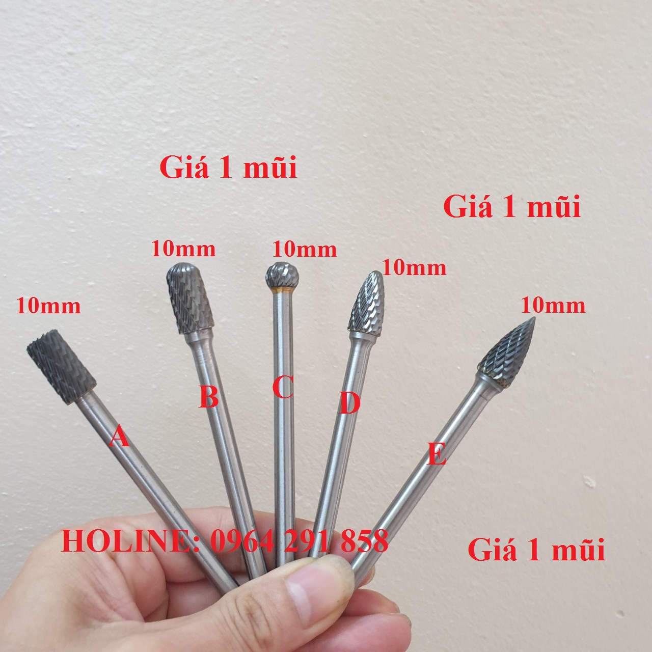 Mũi mài khắc hợp kim siêu dài 10cm trục 6mm đầu 10mm - mũi mài vonfram - mũi mài hợp kim