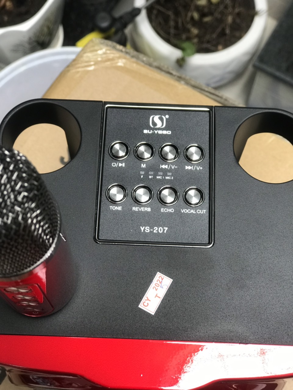 Loa Bluetooth Karaoke Su-Yord YS207 kèm 2 micro không dây