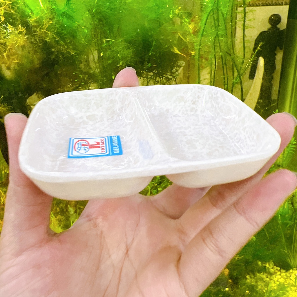 COMBO 10  Chén Nước Chấm 2 Ngăn Nhựa Melamine Cao Cấp FATACO