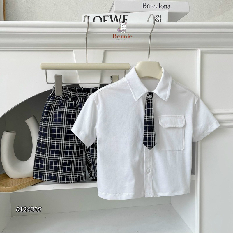 SET BỘ SƠ MI QUẦN KẺ CÀ VẠT MẪU MỚI