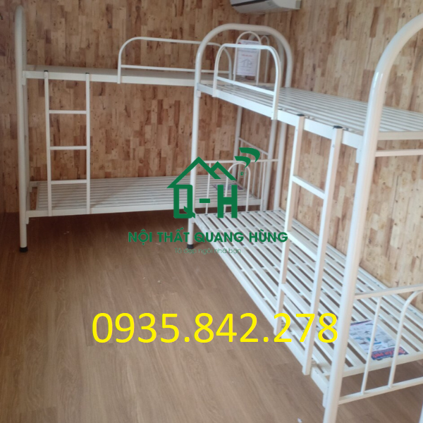 Giường tầng sắt ống tròn sắt sơn tĩnh điện