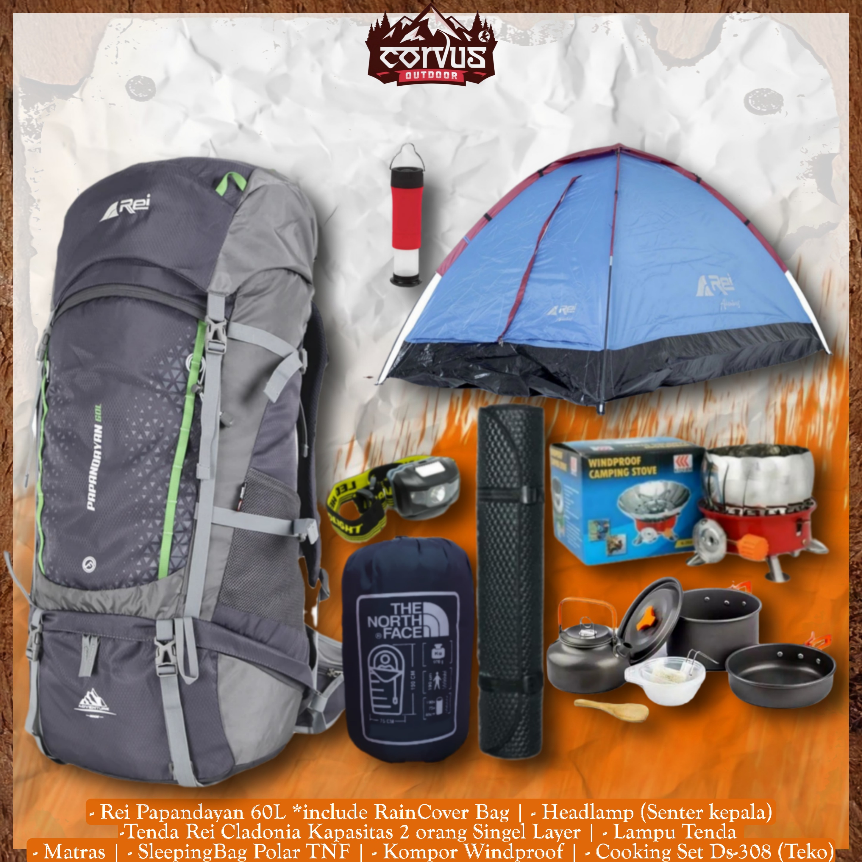 Layer Kompor Windproof Cooking Set 
