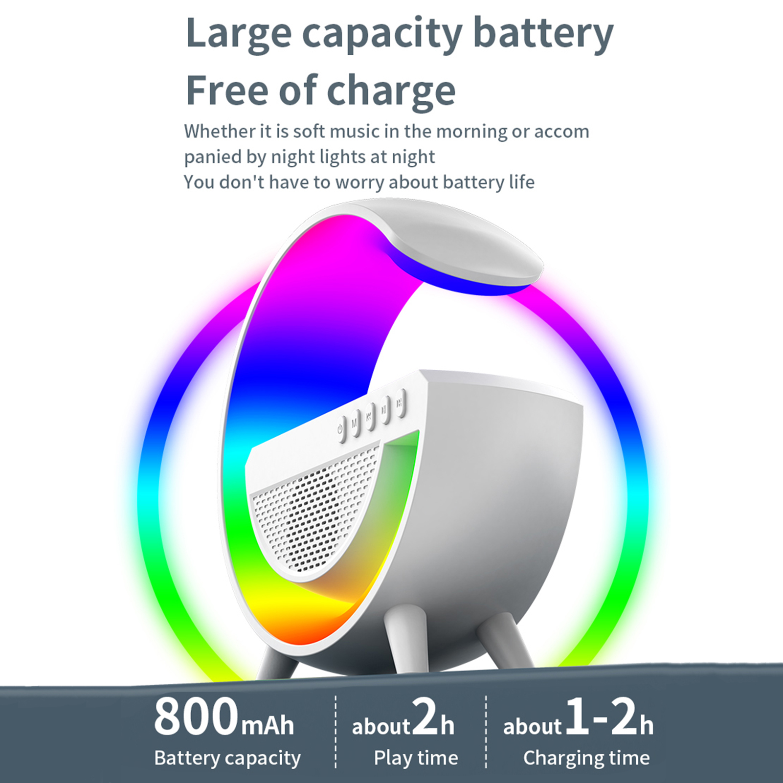 Bluetooth-compatible Speaker Lamp Wireless Charging Speaker Light Multi-functional Wireless Charger Speaker with Led Lights and Bluetooth Sync
