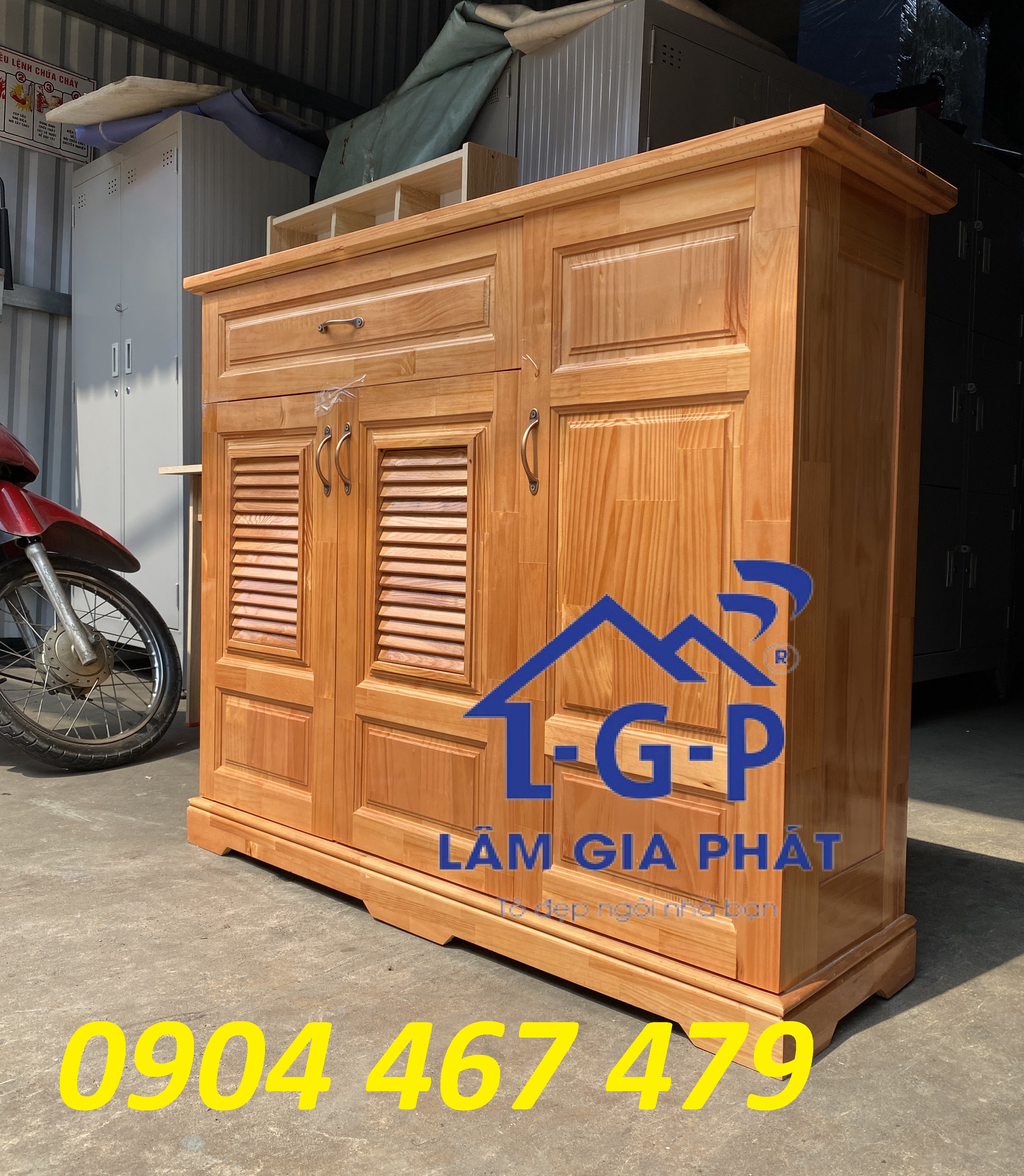 Tủ giày gỗ thông - tủ đựng giày rộng 1m2 mới