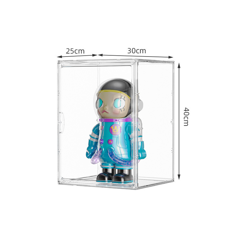 Extra large fully transparent bag storage box, high boots, backpack display box, model figurine cabinet, doll storage box,simple