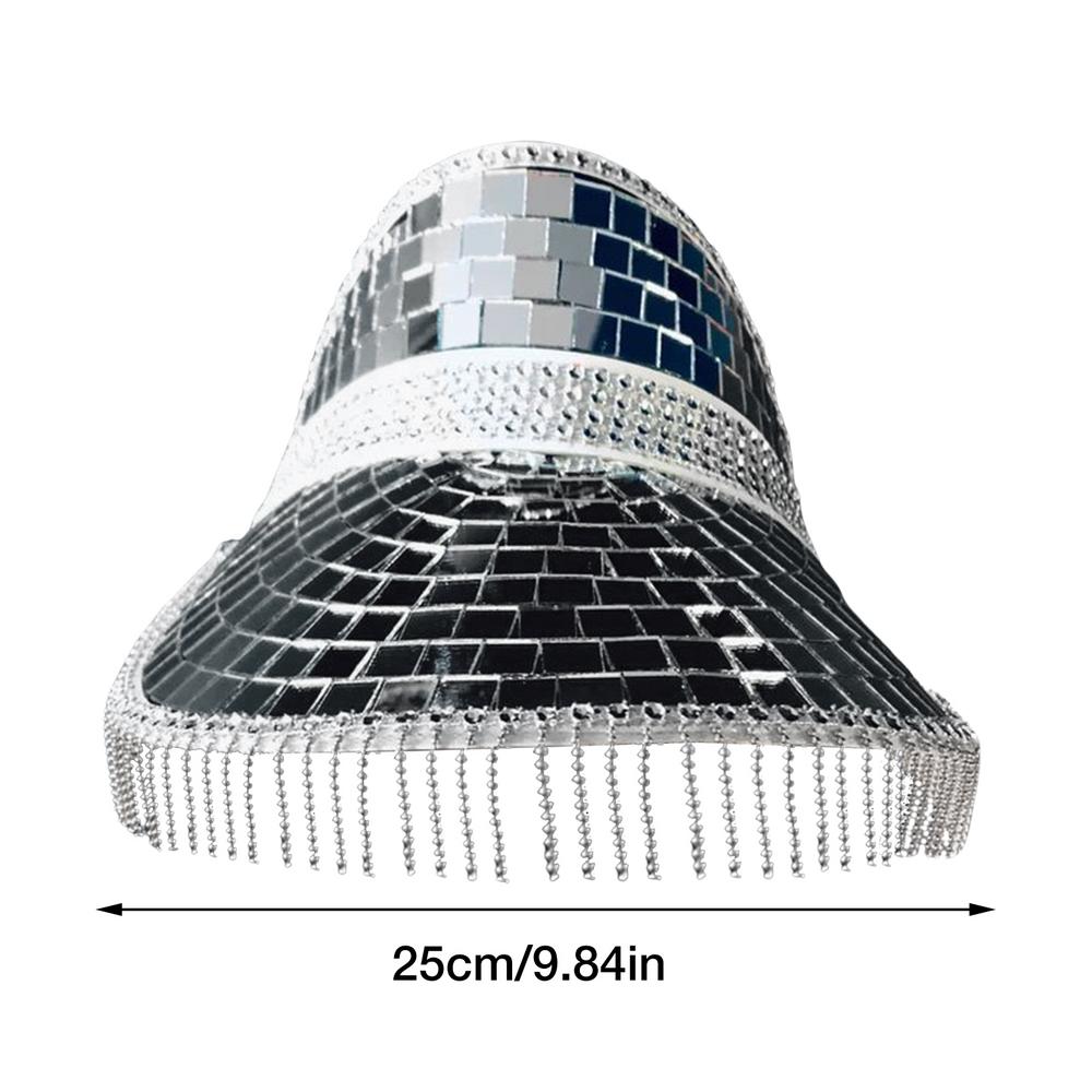 Disco Ball Cowboy Hat Cowboy Caps With Mirrored Glass Jewels Mesh Ents Womens Sun Hat Cowgirl Hats Flashing Blinky Party Hat
