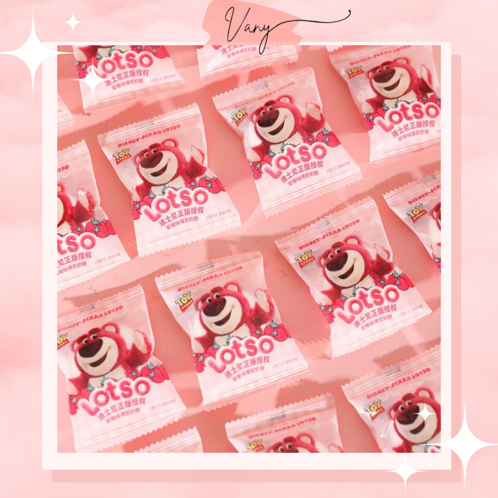 [10 cái] Kẹo Dẻo Marshmallow Nhân Mứt Dâu Gấu Dâu Lotso