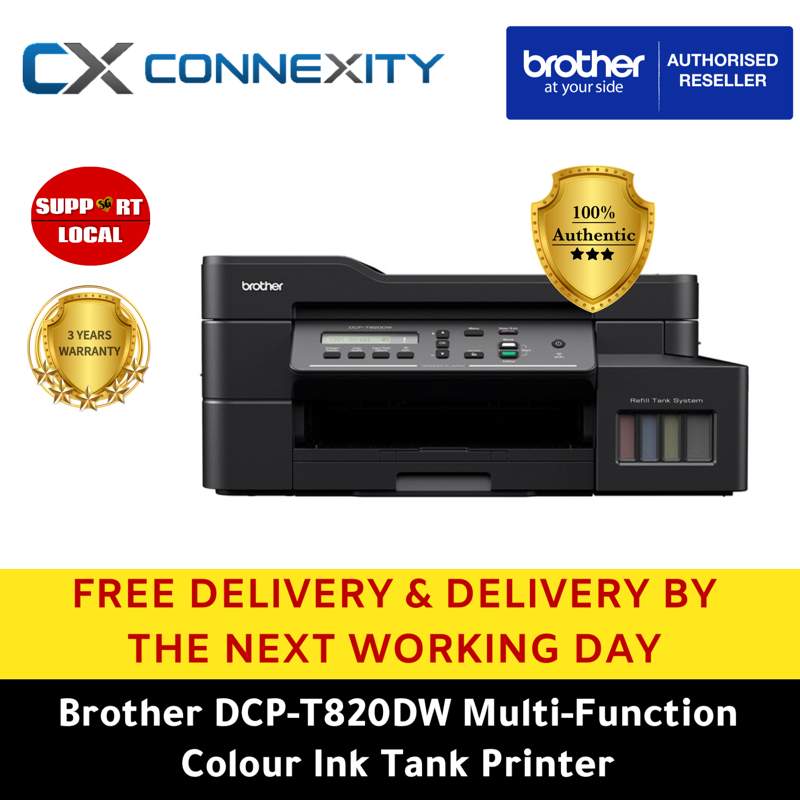 Brother DCP-T820DW Wireless Ink Tank Multifunction Printer Brother ...