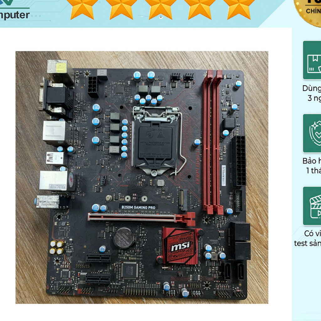 Manboard B250 Gaming MSI có M2 typeC HDMI đẹp BH 1 tháng