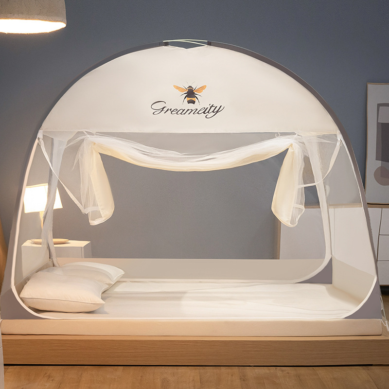 5-foot mosquito net 6-foot mosquito net Dome mosquito net Folding mosquito net No mosquito net installation bedding Household folding Dustproof mosquito net 1.8m, 1.5m, foldable thickened dome, full shading account, dense and dustproof.