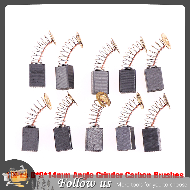 Blowing 10Pcs Angle Grinder Carbon Brushes 614mm Power Tool Electric Motor Spare Part