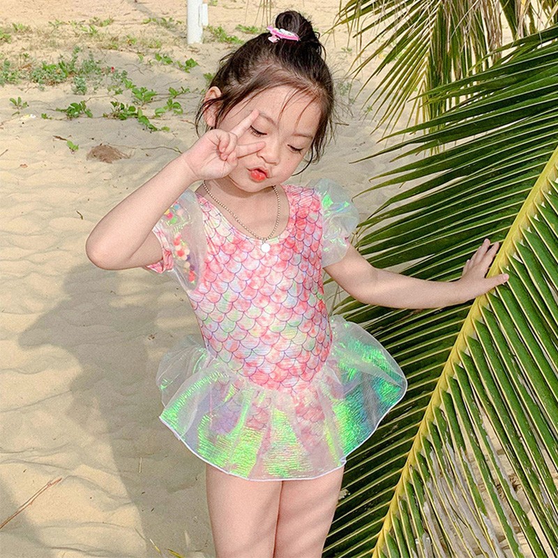HOBIBEAR Đồ bơi cho bé gái, Đồ bơi một mảnh cho bé gái sành điệu, đồ bơi suối nước nóng trẻ em dễ thương